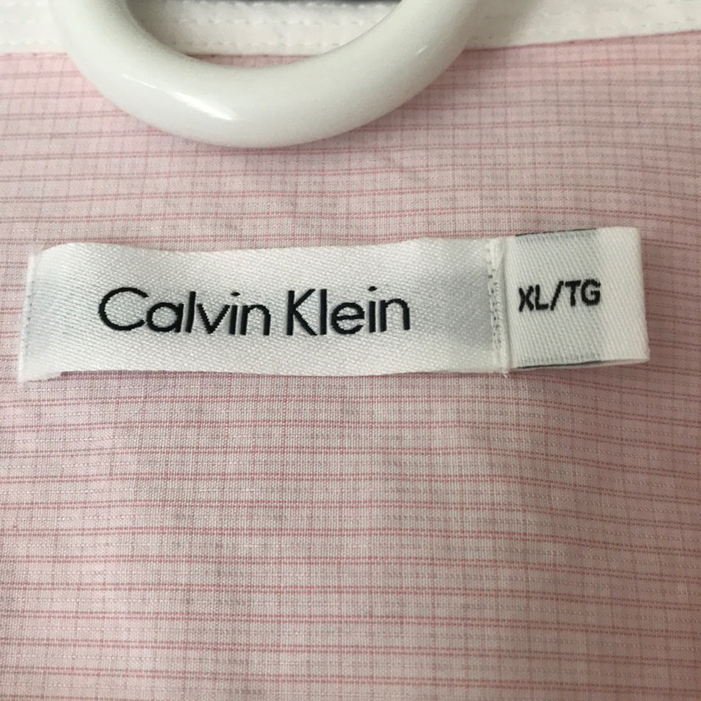 Pink and white Calvin Klein dress shirt